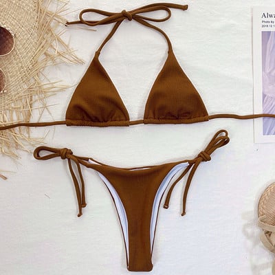 2021 Seksi Tie Dye halter rebrasti bikini ženski kupaći kostim Ženski kupaći kostim Dvodijelni komplet bikinija Micro String Kupaći kostim za kupanje