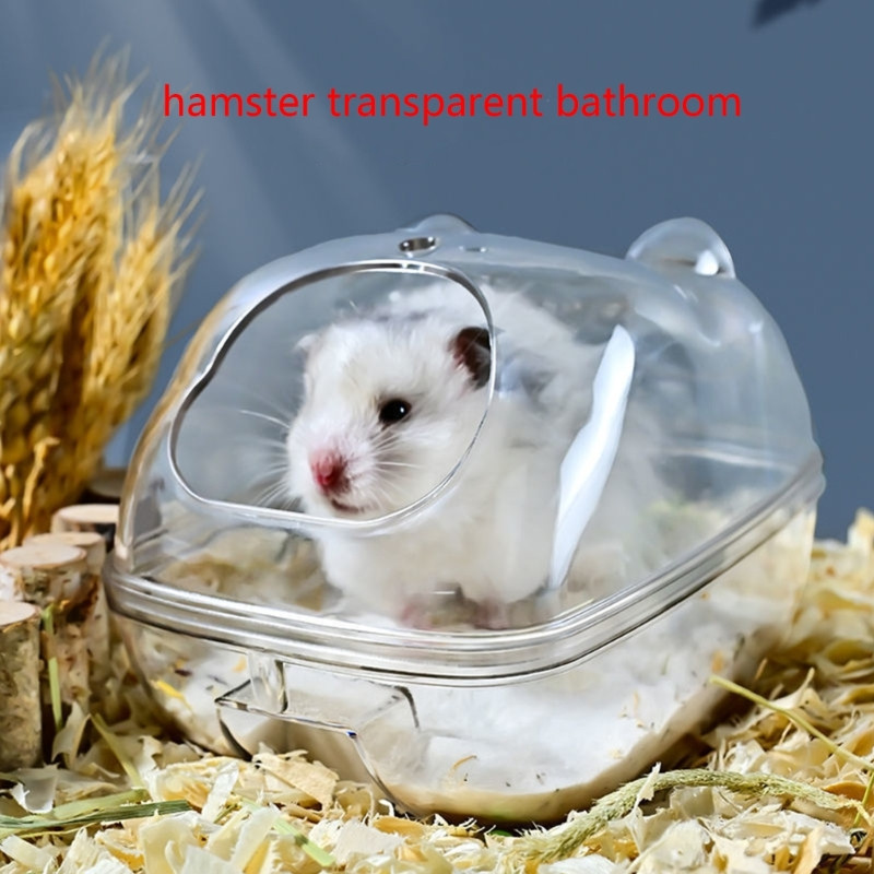 Hörcsög Fürdőszoba Ketrec Játék kiegészítők Átlátszó műanyag fürdődoboz Relax Habitat Ház kisállatoknak Szíriai hörcsögök