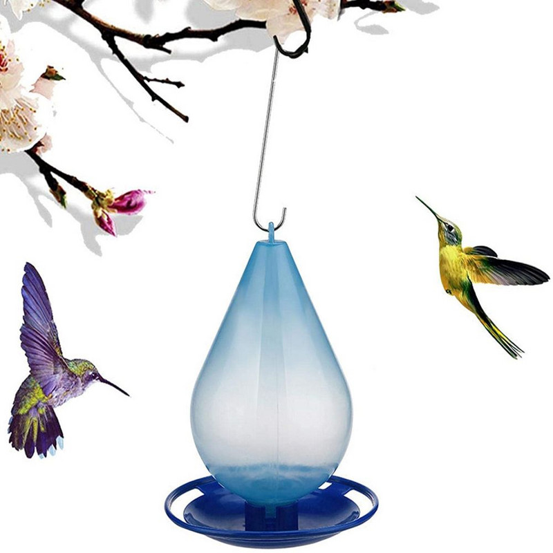 Hrănitor pentru păsări agățat Hrănitor pentru colibri Distribuitor automat de apă hrană pentru păsări în aer liber pentru baie de păsări sălbatice unelte pentru animale de companie în formă de picătură