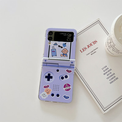 Puzdro na telefón s kórejským roztomilým medvedíkom a psom Kawaii pre Samsung Galaxy Z Flip 3 5G Z Flip3 Flip4 Zflip3 Zflip4 nárazuvzdorný zadný kryt