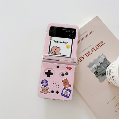 Puzdro na telefón s kórejským roztomilým medvedíkom a psom Kawaii pre Samsung Galaxy Z Flip 3 5G Z Flip3 Flip4 Zflip3 Zflip4 nárazuvzdorný zadný kryt