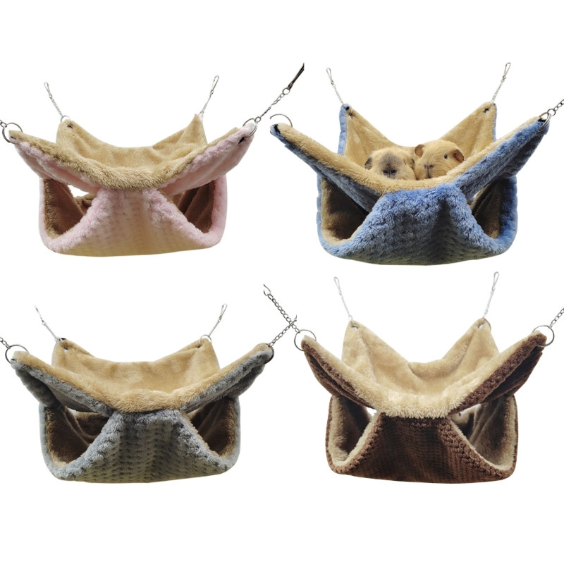 Animale de companie mici Hamac Paturi suspendate Cușcă pentru hamsteri Hamac pentru animale mici Cușcă suspendată confortabilă cu două straturi Pat pentru hamsteri