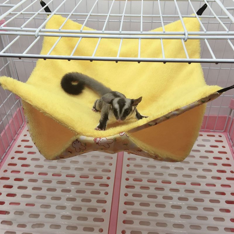 Háziállat-függőágy kétrétegű puha téli meleg csincsilla mókus függőfészek hörcsög hálóágy kisállat kellékek