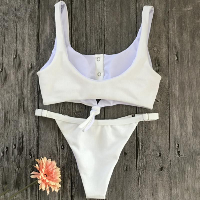 Naujas seksualus sportinis briaunotas bikinis, 2019 m. lankelis, maudymosi kostiumėlis, moteriškas bandeau maudymosi kostiumėlis, moteriškas dviejų dalių bikinio rinkinys V kaklo maudymosi kostiumėlis