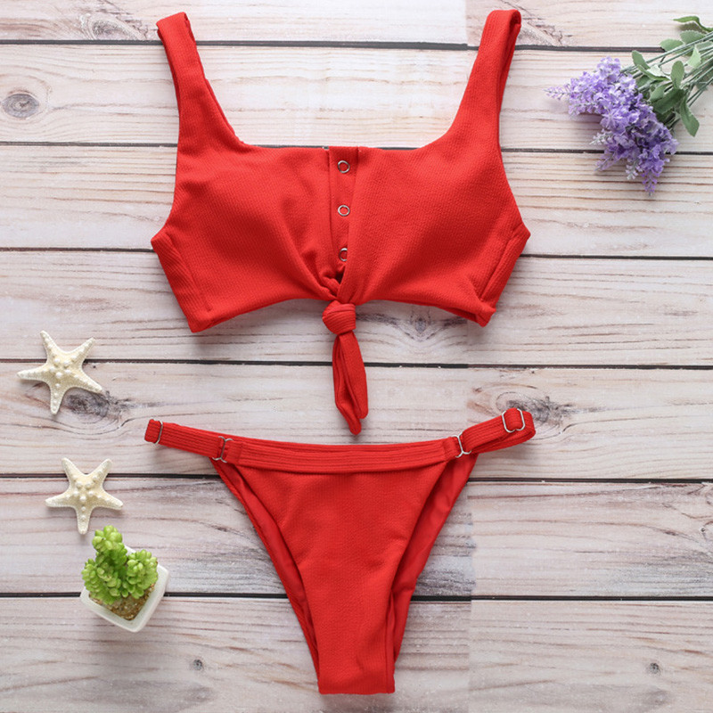 Naujas seksualus sportinis briaunotas bikinis, 2019 m. lankelis, maudymosi kostiumėlis, moteriškas bandeau maudymosi kostiumėlis, moteriškas dviejų dalių bikinio rinkinys V kaklo maudymosi kostiumėlis