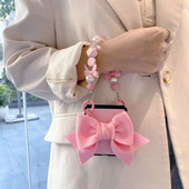 Луксозни Ins корейски неправилни мъниста перлена гривна 3D Bow Case за Samsung Galaxy Z flip4 Z Flip3 4 5G Z Flip3 Zflip3 Cover Funda