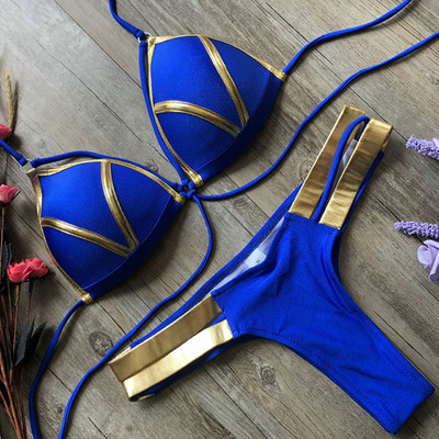 Seksualus Brazilijos Push Up Bikini, 2021 m., Moteriškas String Bandeau maudymosi kostiumėlis, Moteriškas maudymosi kostiumėlis, Bikinio rinkinys Liemenėlės, kaušelis, maudymosi kostiumėlis