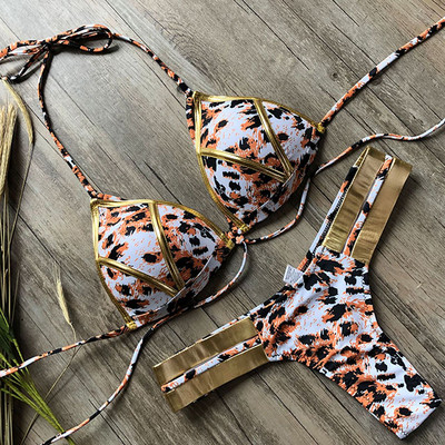 Seksualus Brazilijos Push Up Bikini, 2021 m., Moteriškas String Bandeau maudymosi kostiumėlis, Moteriškas maudymosi kostiumėlis, Bikinio rinkinys Liemenėlės, kaušelis, maudymosi kostiumėlis