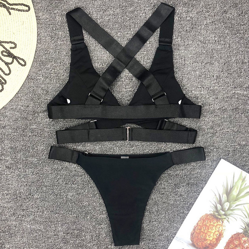 Seksualus aksominis bikinis 2020 m. Brazilijos maudymosi kostiumėlis, moteriškas maudymosi kostiumėlis, moteriškas maudymosi kostiumėlis, auksinis diržas, bikinio rinkinys „Bather Push Up“ maudymosi kostiumėlis