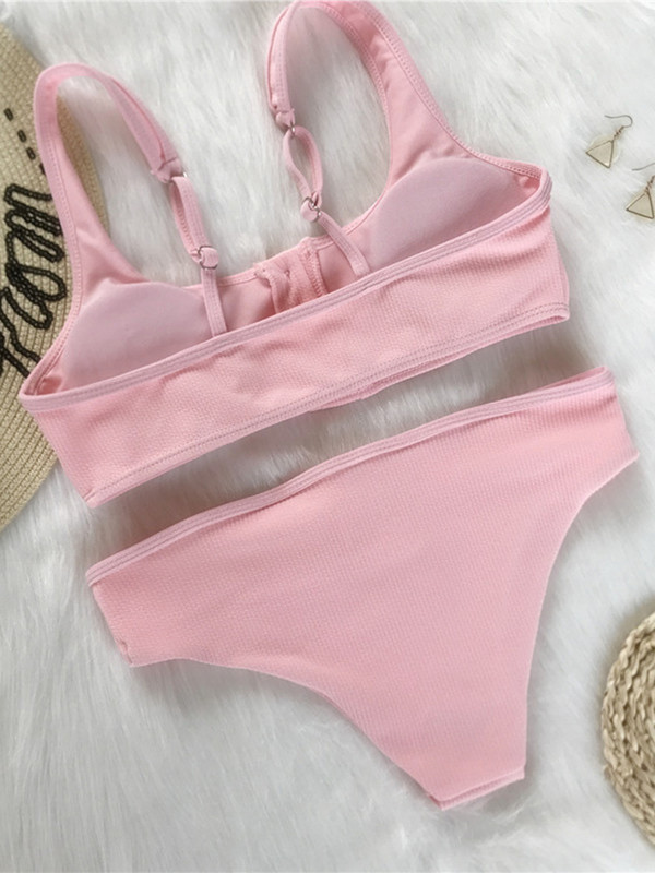 Seksualus sportinis bikinis, 2022 m. Bandeau maudymosi kostiumėlis, moteriškas maudymosi kostiumėlis su briaunomis, moteriškas Dviejų dalių bikinio rinkinys Maudymosi kostiumėlis Push Up