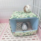 Smulkaus gyvūno žiemos lova be dugno Namo slėptuvė su vaisių spaudiniais Prieglaudos narvelio dekoras šeško papūga žiurkėno žiurkės žaidimui