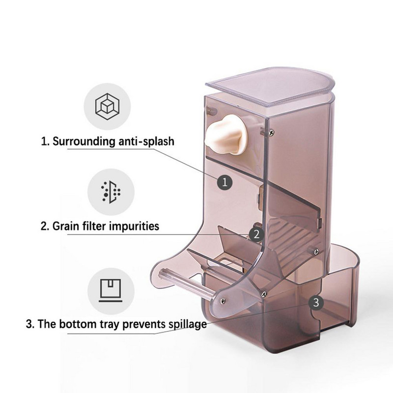 Nauja automatinė lesyklėlė, netvarkinga paukščių lesyklėlė, papūgos lesyklėlė, narvelio priedai, skirti papūgos papūgos papūgai.
