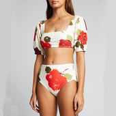 Moterų retro stiliaus maudymosi kostiumai atostogų paplūdimio aprangos dizainerio maudymosi kostiumėlio vasaros banglenčių dėvėjimo spausdinimas