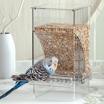Кутия за храна Parrot Защита от пръски Дъговидна самоплъзгаща се конструкция Автоматична хранилка Дозатор за храна Аксесоари за домашни птици