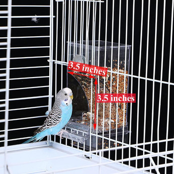 Parrot Food Box Anti-splash σε σχήμα τόξου, αυτοσυρόμενη σχεδίαση Αυτόματος τροφοδότης Διανομέας τροφής Αξεσουάρ κατοικίδιων πουλιών
