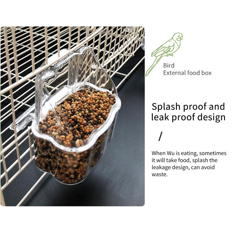 Paukščių narvelio puodelis PP Paukščių dubuo Papūgos tiektuvai Vandens dubenys Cockatiel Maisto indas paukščių narveliui Naminių gyvūnų reikmenys paukščiams lesinti