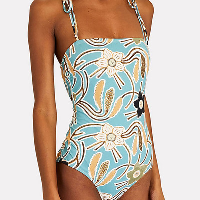 Moteriški retro stiliaus maudymosi kostiumėliai, 2022 m., moteriški raukiniai bikiniai, margintas vientisas maudymosi kostiumėlis, šventinė paplūdimio suknelė Seksuali suvarstoma vasara