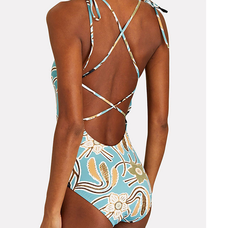 Moteriški retro stiliaus maudymosi kostiumėliai, 2022 m., moteriški raukiniai bikiniai, margintas vientisas maudymosi kostiumėlis, šventinė paplūdimio suknelė Seksuali suvarstoma vasara