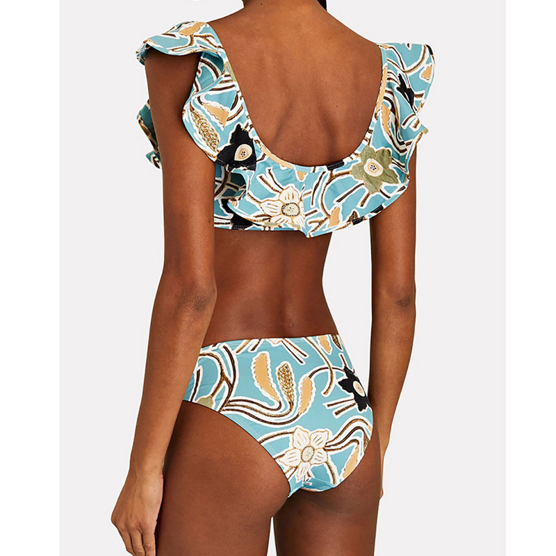 Moteriški retro stiliaus maudymosi kostiumėliai, 2022 m., moteriški raukiniai bikiniai, margintas vientisas maudymosi kostiumėlis, šventinė paplūdimio suknelė Seksuali suvarstoma vasara