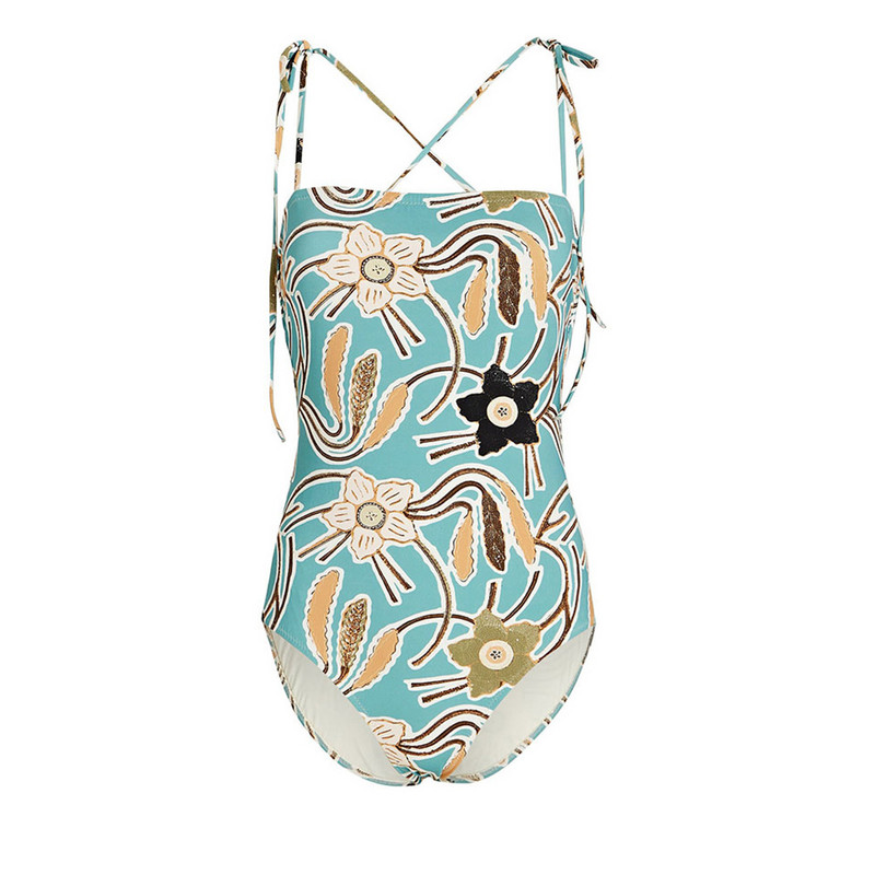 Moteriški retro stiliaus maudymosi kostiumėliai, 2022 m., moteriški raukiniai bikiniai, margintas vientisas maudymosi kostiumėlis, šventinė paplūdimio suknelė Seksuali suvarstoma vasara