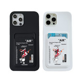 Ins Off AIR Sports Gamintojas Sneaker Etiketės Piniginės kortelės telefono dėklas, skirtas iPhone 14ProMax 11 12 13Pro XS XR 7 8 14Plus Baltas Galinis dangtelis