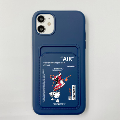 Ins Off AIR Sports Gamintojas Sneaker Etiketės Piniginės kortelės telefono dėklas, skirtas iPhone 14ProMax 11 12 13Pro XS XR 7 8 14Plus Baltas Galinis dangtelis