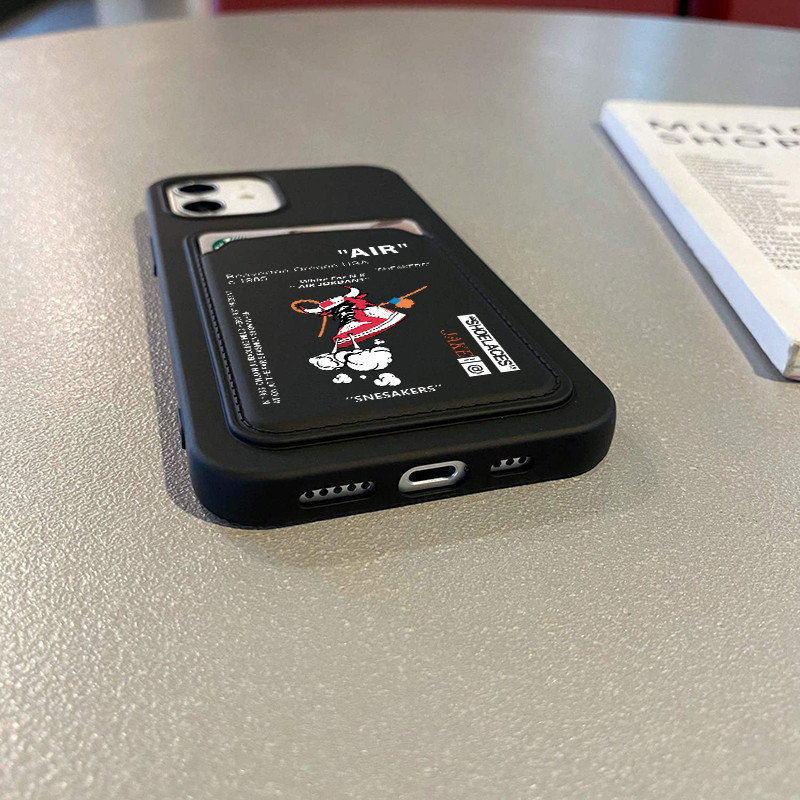 Ins Off AIR Sports Gamintojas Sneaker Etiketės Piniginės kortelės telefono dėklas, skirtas iPhone 14ProMax 11 12 13Pro XS XR 7 8 14Plus Baltas Galinis dangtelis