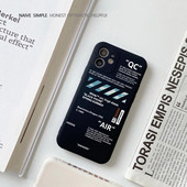 Madingi SNEAKERS Off AIR Sportiniai batai Firminio telefono dėklas, skirtas iPhone 11 13 14 Pro Max 12 Mini XS XR 7 8Plus balta etiketė galinis viršelis