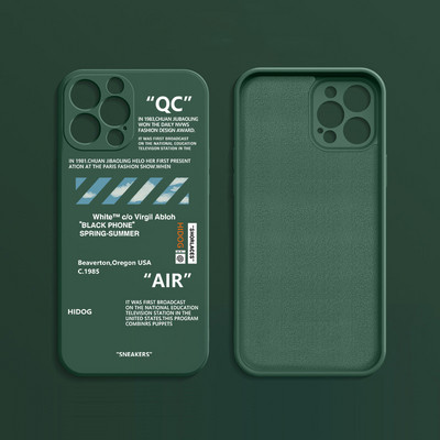 Madingi SNEAKERS Off AIR Sportiniai batai Firminio telefono dėklas, skirtas iPhone 11 13 14 Pro Max 12 Mini XS XR 7 8Plus balta etiketė galinis viršelis