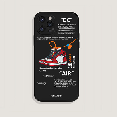Madingi SNEAKERS Off AIR Sportiniai batai Firminio telefono dėklas, skirtas iPhone 11 13 14 Pro Max 12 Mini XS XR 7 8Plus balta etiketė galinis viršelis