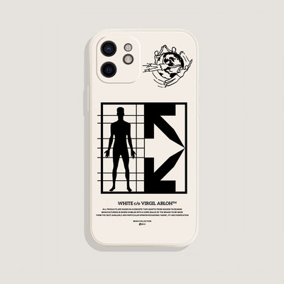 Madingi SNEAKERS Off AIR Sportiniai batai Firminio telefono dėklas, skirtas iPhone 11 13 14 Pro Max 12 Mini XS XR 7 8Plus balta etiketė galinis viršelis