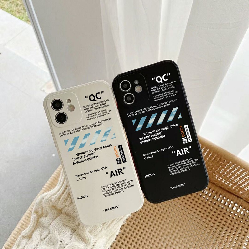 Madingi SNEAKERS Off AIR Sportiniai batai Firminio telefono dėklas, skirtas iPhone 11 13 14 Pro Max 12 Mini XS XR 7 8Plus balta etiketė galinis viršelis