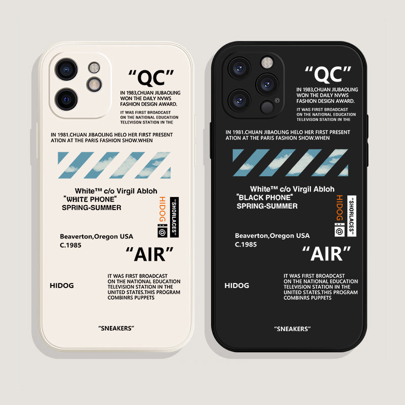 Madingi SNEAKERS Off AIR Sportiniai batai Firminio telefono dėklas, skirtas iPhone 11 13 14 Pro Max 12 Mini XS XR 7 8Plus balta etiketė galinis viršelis