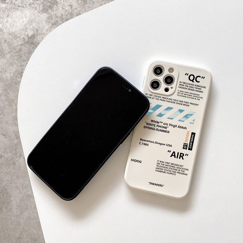 Madingi SNEAKERS Off AIR Sportiniai batai Firminio telefono dėklas, skirtas iPhone 11 13 14 Pro Max 12 Mini XS XR 7 8Plus balta etiketė galinis viršelis