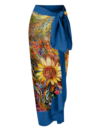 Moterų maudymosi kostiumėlių senovinis abstrakčiojo rašto bikinio rinkinys vientisas maudymosi kostiumėlis su Cover Up Deep-v paplūdimio apranga Vasariniai maudymosi kostiumėliai