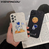 Kvadratinis mielas astronautų silikoninis dirželio dėklas, skirtas Samsung S23 S22 S21 Ultra S20 S21 FE A12 A21S A32 A50 A51 A71 A52 A72 A53 Funda