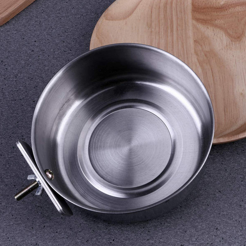 Paukščių dubuo papūgos lesyklos maisto talpa su griebtuvu nerūdijančio plieno vandens narvelio dubuo, skirtas papūgų lovebird Conure Cockatiel