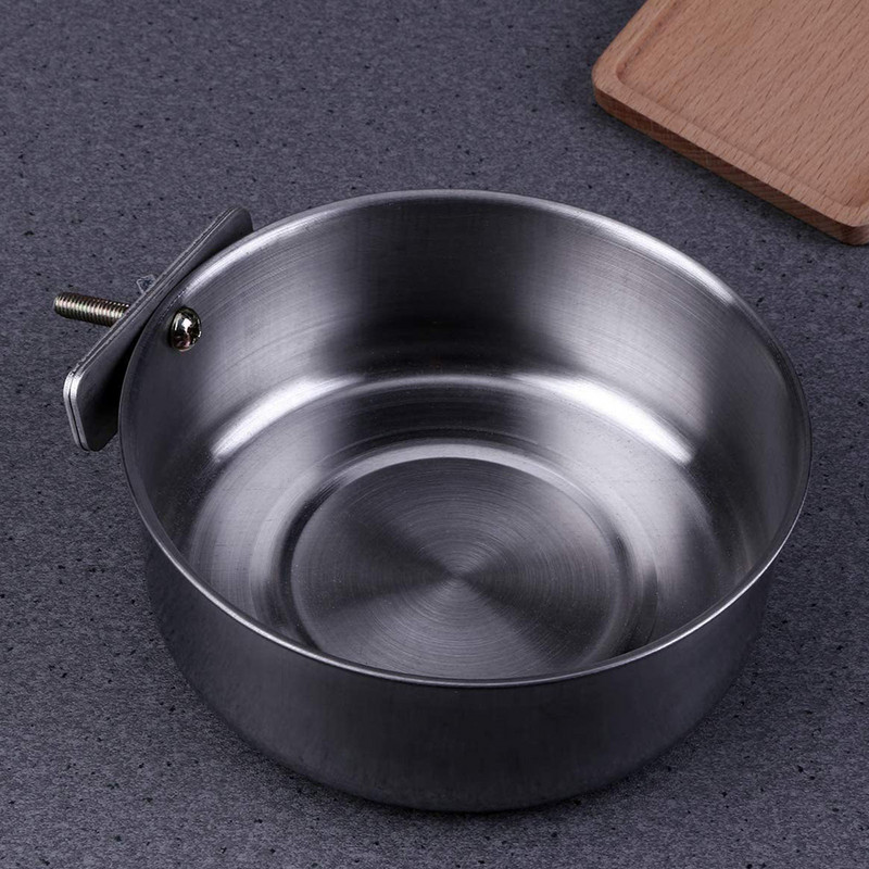 Paukščių dubuo papūgos lesyklos maisto talpa su griebtuvu nerūdijančio plieno vandens narvelio dubuo, skirtas papūgų lovebird Conure Cockatiel