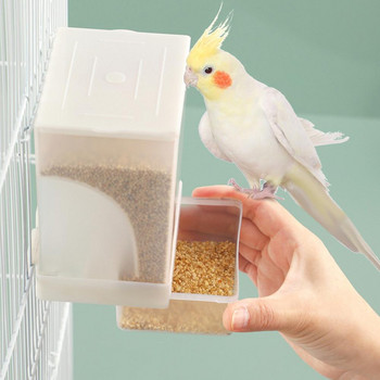 Parrot Автоматична хранилка Устойчива на пръски Голям капацитет Кутия за храна за птици Контейнер Инструменти за хранене на птици Аксесоари за птици