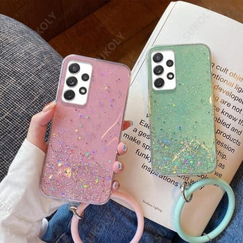 Θήκη τηλεφώνου με ντεγκραντέ Glitter για το Samsung Galaxy A53 A33 A52 A32 S22 Ultra S21 S20 FE S10 S9 Plus με μαλακή θήκη με πούλιες