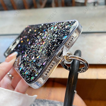 Θήκη τηλεφώνου με ντεγκραντέ Glitter για το Samsung Galaxy A53 A33 A52 A32 S22 Ultra S21 S20 FE S10 S9 Plus με μαλακή θήκη με πούλιες