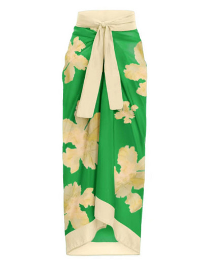 Vieno peties maudymosi kostiumėlio rinkinys su gėlėmis raštu aukštu juosmeniu, apkarpytas, plonas, elegantiškas paplūdimio drabužis Sexy Skeleton Elegant Bikini 2022 m. mados atsilenkimas