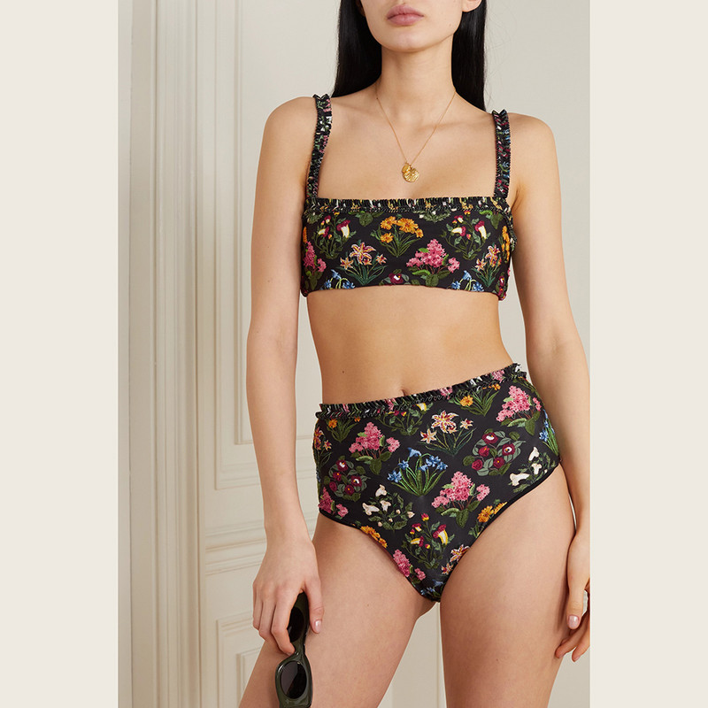 Senoviniai maudymosi kostiumėliai, moteriški „Push Up“ atskiri „Bandeau“ aukšto juosmens atostogų paplūdimio suknelė, dviejų dalių maudymosi kostiumėlis ir „Cover Up“ vasara