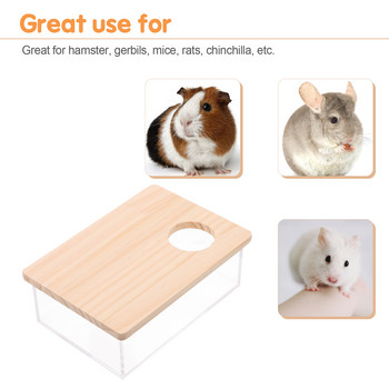 Hamster Sand Bath Box Δοχείο Μπανιέρα Κρησφύγετο Μπάνιο κατοικίδιων Χάμστερ Τουαλέτα Σπίτι Chinchilla Ζώο μπάνιο Ντους Δωμάτιο για κατοικίδια