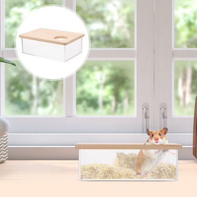 Hamster Sand Bath Box Δοχείο Μπανιέρα Κρησφύγετο Μπάνιο κατοικίδιων Χάμστερ Τουαλέτα Σπίτι Chinchilla Ζώο μπάνιο Ντους Δωμάτιο για κατοικίδια