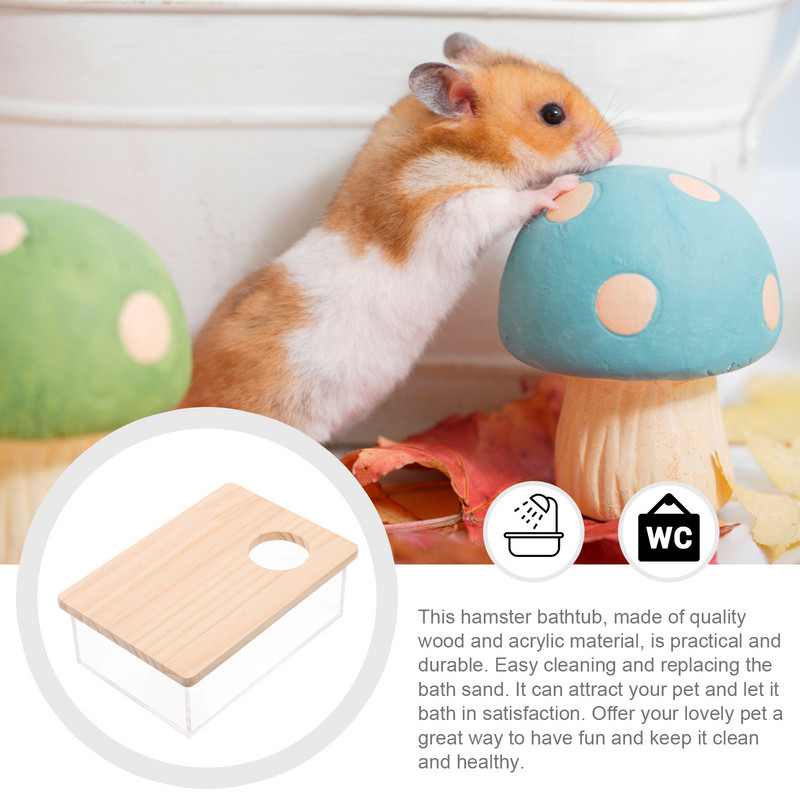 Cutie de baie cu nisip pentru hamsteri, cadă, ascunzătoare, baie pentru animale de companie, hamsteri, toaletă, casă de chinchilla, baie pentru animale, duș, cameră pentru animale de companie