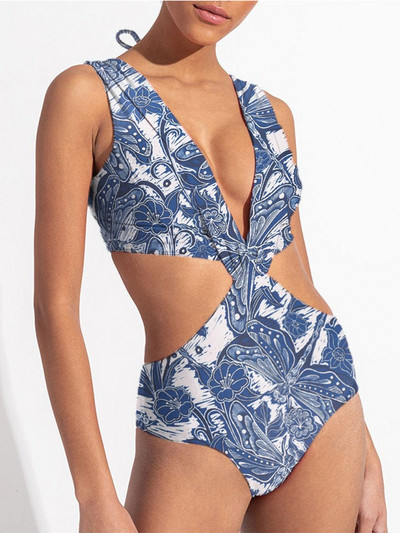 Divatos Deep-v Beachwear 2022 Új egyrészes fürdőruha és Cover Up Halter Holiday Beach ruha Szexi bikini szett nyári fürdőruha
