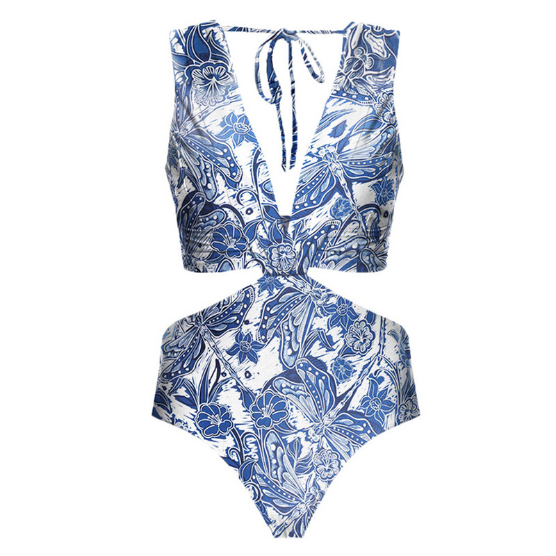 Divatos Deep-v Beachwear 2022 Új egyrészes fürdőruha és Cover Up Halter Holiday Beach ruha Szexi bikini szett nyári fürdőruha