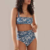 Seksi plavi bikini set, modni dvodijelni kupaći kostimi, odvojeni kupaći kostimi visokog struka, ljetna odjeća za plažu, ženski kupaći kostim