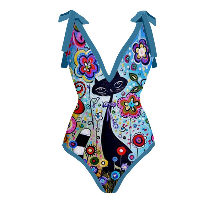 Divatos Deep-v egyrészes fürdőruha és Cover Up szexi virágmintás bikini szett nyári úszóbiquini női strandruha fürdőruha